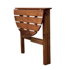 Table De Jardin Arrondie Pliante En Bois Traité – Adapt -Jardelix Soldes Magasin table de jardin rabattable en bois