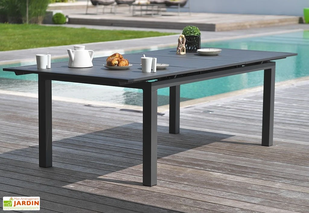 Table En Aluminium Avec Rallonge Automatique Anthracite 180/240 Miami 3 Table En Aluminium Avec Rallonge Automatique Anthracite 180/240 Miami