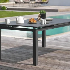 Table En Aluminium Avec Rallonge Automatique Anthracite 180/240 Miami 9 Table En Aluminium Avec Rallonge Automatique Anthracite 180/240 Miami -Jardelix Soldes Magasin table en aluminium avec rallonge automatique anthracite 180240 miami3