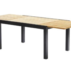 Salon De Jardin Bali Aluminium Et Teck : Table Extensible + 6 Fauteuils -Jardelix Soldes Magasin table extensible salon de jardin aluminium teck noir