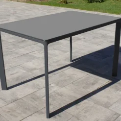 Salon De Jardin : 1 Table Aluminium 120 X 80 Cm + 4 Chaises – Park 12 Salon De Jardin : 1 Table Aluminium 120 X 80 Cm + 4 Chaises – Park -Jardelix Soldes Magasin table jardin alu 120x80cm grise meet 2