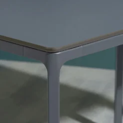 Salon De Jardin : 1 Table Aluminium 120 X 80 Cm + 4 Fauteuils – Hall -Jardelix Soldes Magasin table jardin alu gris anthracite ezpeleta 2