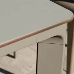 Salon De Jardin : 1 Table Aluminium 160 X 90 Cm + 6 Fauteuils – Dock -Jardelix Soldes Magasin table jardin alu taupe ezpeleta 3