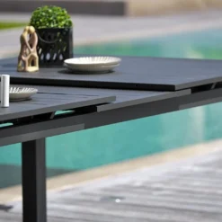 Table De Jardin Miami Avec Rallonge (240/300x100cm) -Jardelix Soldes Magasin table jardin aluminium 240cm rallonge automatique 300cm 2