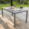 Table De Jardin Miami En Aluminium Gris Anthracite – 160 X 90 Cm -Jardelix Soldes Magasin table jardin aluminium 6 personnes grise 5