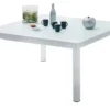 Table De Jardin Extensible WhiteStar En Aluminium Et Verre -Jardelix Soldes Magasin table jardin aluminium blanc plateau verre extensible 12pers