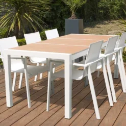 Table De Jardin Aluminium Et Céramique 200 X 100 Cm Helsinki -Jardelix Soldes Magasin table jardin aluminium ceramique 2