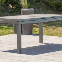 Table De Jardin Extensible Aluminium Et Céramique Venise 190/250 Cm