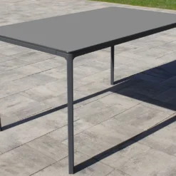 Salon De Jardin : 1 Table Aluminium 160 X 90 Cm + 6 Fauteuils – Hall -Jardelix Soldes Magasin table jardin aluminium gris anthracite 160x90cm