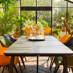 Table De Jardin En Aluminium Et HPL Sophie Studio 100 X 170 Cm 5 Table De Jardin En Aluminium Et HPL Sophie Studio 100 X 170 Cm -Jardelix Soldes Magasin table jardin aluminium hpl sophie studio 100x170cm 1