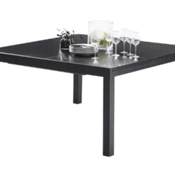 Table De Jardin Extensible WhiteStar En Aluminium Et Verre -Jardelix Soldes Magasin table jardin blackstar alu verre extensible