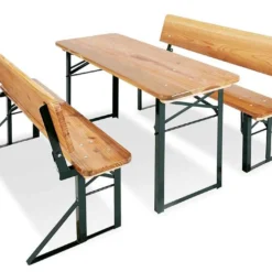 Pinolino Table De Jardin Pour Enfant Pliable + Bancs Et Dossiers (6 Places)