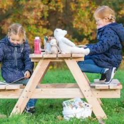 Pinolino Table De Pique-nique En Bois Pour Enfant – Nicky Maxi -Jardelix Soldes Magasin table jardin bois enfant pinolino 1