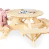 Pinolino Table De Jardin Ronde En Bois Pour Enfant Nicky – 1 Table 4 Bancs -Jardelix Soldes Magasin table jardin enfant pinolino