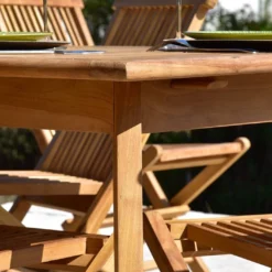 Table De Jardin Extensible En Bois De Teck Massif Tahiti 180/240 Cm -Jardelix Soldes Magasin table jardin extensible bois teck massif tahiti 180 240 cm 1