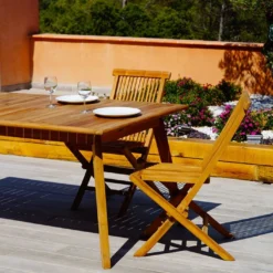 Table De Jardin Extensible En Bois De Teck Massif Tahiti 180/240 Cm -Jardelix Soldes Magasin table jardin extensible bois teck massif tahiti 180 240 cm