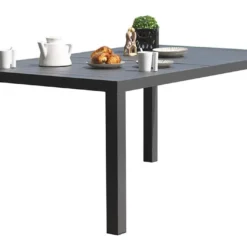 Table De Jardin Miami En Aluminium Gris Anthracite – 160 X 90 Cm -Jardelix Soldes Magasin table jardin miami aluminium gris anthracite 160cm 1