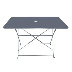 Table De Jardin Pliante Rectangulaire En Acier Bistrot 110 X 70 Cm Gris