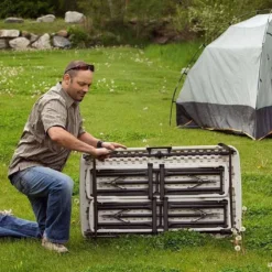 Table De Camping + 2 Bancs En PEHD Lifetime (107x 61x71cm) -Jardelix Soldes Magasin table jardin resine pliante 80352 2