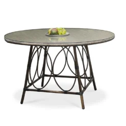 Table Ronde En Aluminium Ushuaia (125cm) 7 Table Ronde En Aluminium Ushuaia (125cm) -Jardelix Soldes Magasin table jardin verre aluminium resine tressee