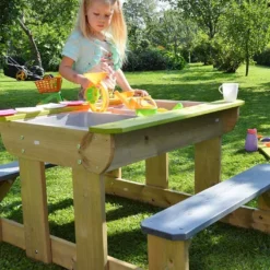 Table De Pique-nique Pour Enfant Avec Bac à Sable – 79 X 100 X 53 Cm -Jardelix Soldes Magasin table jeu bois bac sable
