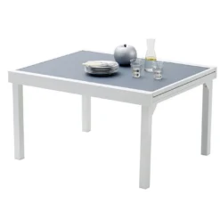Table De Jardin Extensible En Verre Et Alu - Modulo 135/270 Cm