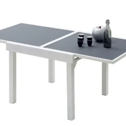 Table De Jardin Extensible Modulo 90x90/180x72cm (l,l,h) 4 Coloris -Jardelix Soldes Magasin table modulo 90 180 perle