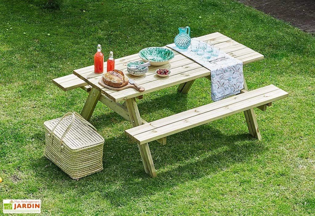 Table De Pique-nique Bois Autoclave Vert + Bancs Rabattables – Jurmala 5 Table De Pique-nique Bois Autoclave Vert + Bancs Rabattables – Jurmala – Image 3