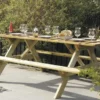 Solid Table De Pique-Nique En Bois Autoclave 200 Cm 28 Mm Picnic -Jardelix Soldes Magasin table pique nique bois autoclave 200cm 28mm