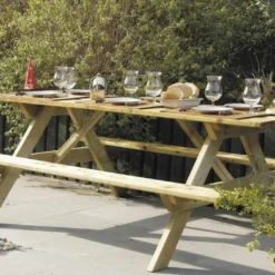 Solid Table De Pique-Nique En Bois Autoclave 200 Cm 28 Mm Picnic