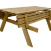 Table De Pique-nique Bois Autoclave Brun + Bancs Rabattables – Jelgava -Jardelix Soldes Magasin table pique nique bois bancs rabattus ekju 253001