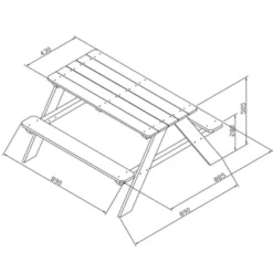 Sunny Table De Pique-Nique En Bois De Hemlock Dave 89 X 89 Cm -Jardelix Soldes Magasin table pique nique bois hemlock dave 89x89cm 2