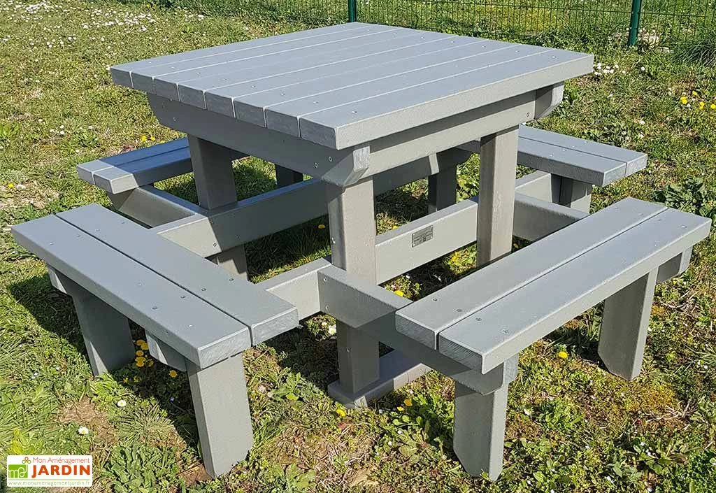 Table De Pique-nique En Composite Polymab Recyclé – 160 X 160 Cm 3 Table De Pique-nique En Composite Polymab Recyclé – 160 X 160 Cm