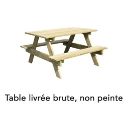 Table De Pique-Nique Pour Enfants En Bois Picnic -Jardelix Soldes Magasin table pique nique enfant brut trigano picnic 1