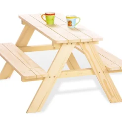 Pinolino Table De Pique-Nique Pour Enfants En Bois (Naturelle)
