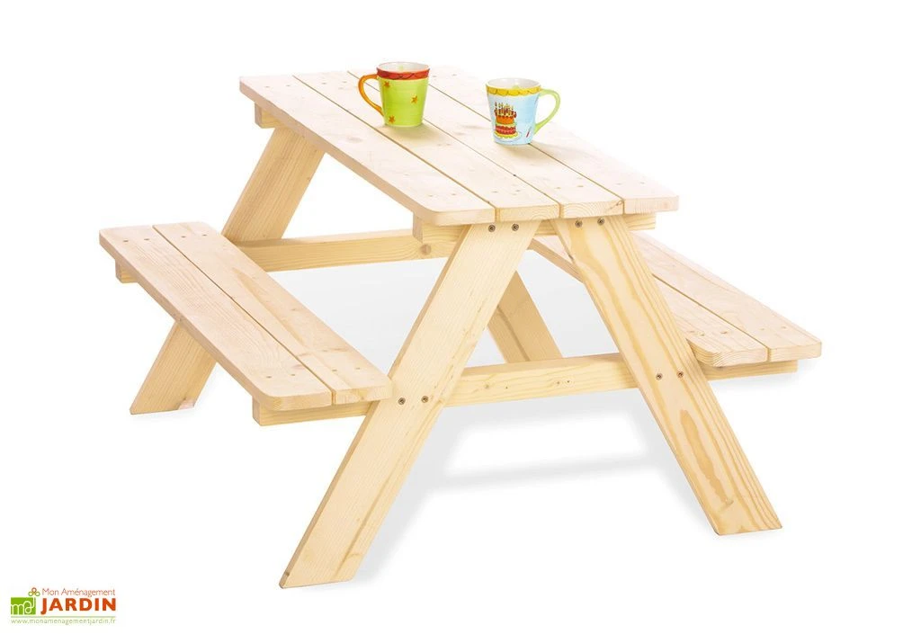Pinolino Table De Pique-Nique Pour Enfants En Bois (Naturelle) 3 Pinolino Table De Pique-Nique Pour Enfants En Bois (Naturelle)