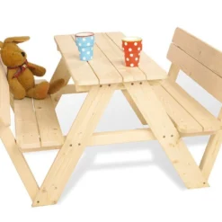 Pinolino Table De Pique-Nique En Bois Pour Enfant Nicki (4 Places)
