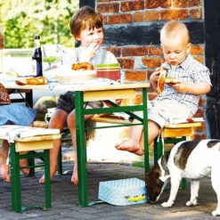Pinolino Table De Jardin Pour Enfant Pliable + Bancs (6 Places) -Jardelix Soldes Magasin table pique nique enfant jardin pliante 201337 2