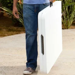 Lifetime Lot De 10 Tables Pliantes En Acier Et PEHD - 244 X 76 Cm -Jardelix Soldes Magasin table pliee jardin pique nique