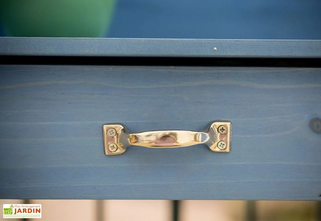 Table De Rempotage En Bois Lasuré Bleu 117 X 45 Cm 7 Table De Rempotage En Bois Lasuré Bleu 117 X 45 Cm – Image 5