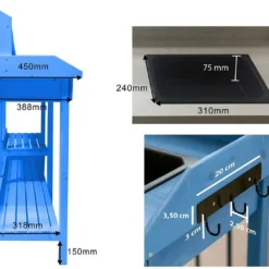 Table De Rempotage En Bois Lasuré Bleu 117 X 45 Cm 13 Table De Rempotage En Bois Lasuré Bleu 117 X 45 Cm -Jardelix Soldes Magasin table rempotage bois lasure bleu 117 x 45 cm 3