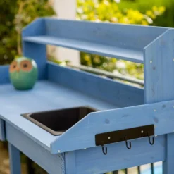 Table De Rempotage En Bois Lasuré Bleu 117 X 45 Cm 10 Table De Rempotage En Bois Lasuré Bleu 117 X 45 Cm -Jardelix Soldes Magasin table rempotage bois lasure bleu 117 x 45 cm 5