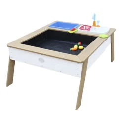 Axi Table Sable Et Eau En Bois De Hemlock + Parasol - 110 X 93 X 50 Cm -Jardelix Soldes Magasin table sable eau bois blanc evier