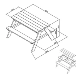 Sunny Table Sable Et Eau / Pique-Nique En Bois De Hemlock Dave 89 X 89 Cm -Jardelix Soldes Magasin table sable eau pique nique bois hemlock dave 89x89cm 3