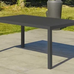 Salon De Jardin Haut 7 Places En Aluminium Cayenne Noir -Jardelix Soldes Magasin table salon jardin haut 7places aluminium cayenne noir