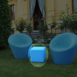 Cube De Jardin Lumineux Fluo Polyéthylène (plusieurs Couleurs) -Jardelix Soldes Magasin tabouret jardin mobilier lumineux fluo 4