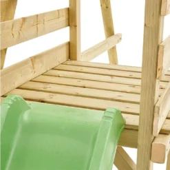 Portique En Bois Avec Balançoire Et Toboggan - Robin -Jardelix Soldes Magasin toboggan aire de jeu balancoire