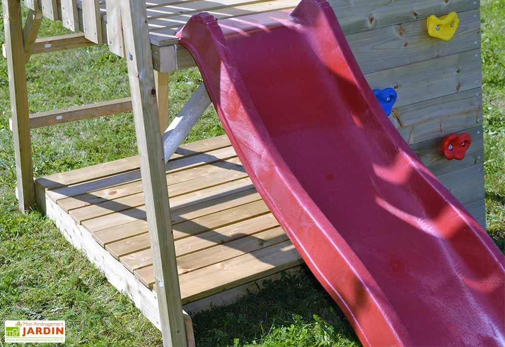 Aire De Jeux En Bois Non Traité Avec Portique Balançoire Et Toboggan Panda 5 Aire De Jeux En Bois Non Traité Avec Portique Balançoire Et Toboggan Panda – Image 3