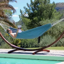 Toile De Hamac En Coton 135 X 200 Cm - Marama -Jardelix Soldes Magasin toile hamac coton marama bleu jean