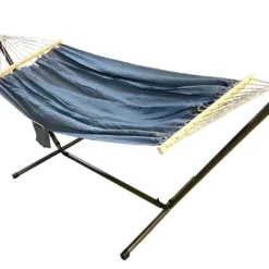 Toile De Hamac En Coton Avec Barres D’écartement 135 X 200 Cm - Merida 9 Toile De Hamac En Coton Avec Barres D’écartement 135 X 200 Cm - Merida -Jardelix Soldes Magasin toile hamac coton merida bleu jean